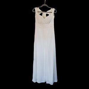 Bill Levkoff Ivory Formal Prom Bridesmaid Chiffon Long Maxi Dress, Size 12